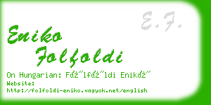 eniko folfoldi business card